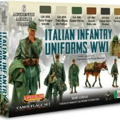 Italian WWI Infantry Uniform Camouflage Acrylic Set (6 22ml Bottles) Lifecolor