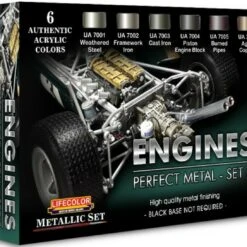 Engines Perfect Metal #3 Acrylic Set (6 22ml Bottles) Lifecolor