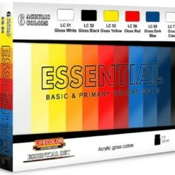 Essential Basic & Primary Gloss Colors Acrylic Set #3 (6 22ml Bottles) Lifecolor