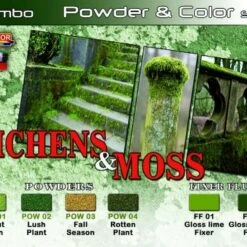 Lichens & Moss Powder & Color Acrylic Set (6 22ml Bottles) Lifecolor