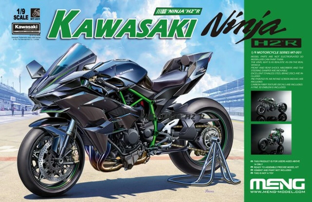 Kawasaki Ninja H2R Motorcycle 1/9 Meng Models