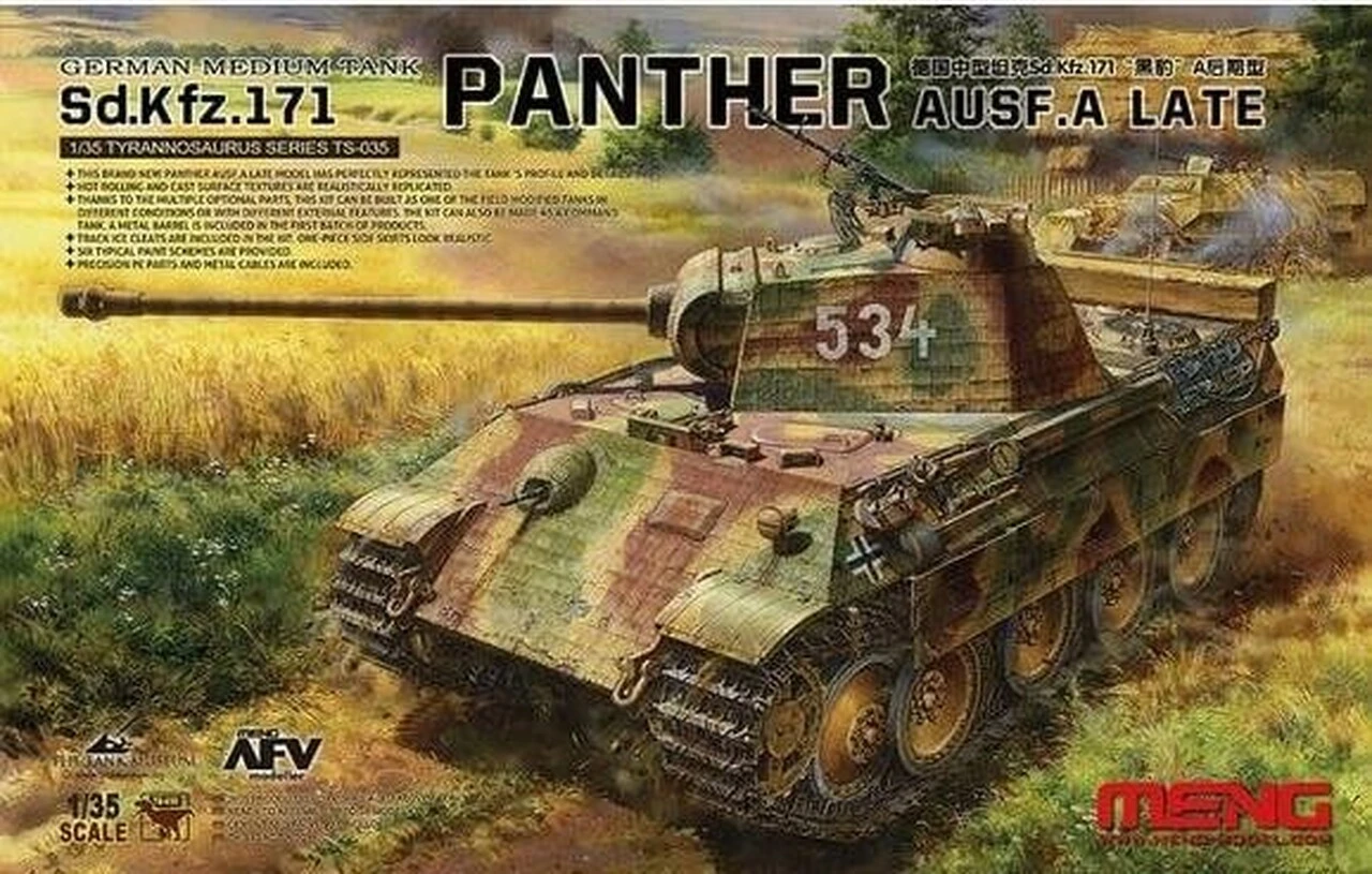 German SdKfz 171 Panther Ausf A Late Medium Tank 1/35 Meng Models