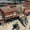 WWII 16.5 18-Ton Railway Gondola w/Figures (5) & Fuel Drums (8) 1/35 Miniart