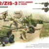 WWII ZIS2/3 Gun w/Limber, 5 Crew, Ammo Boxes & Weapons (2 in 1) 1/35 Miniart