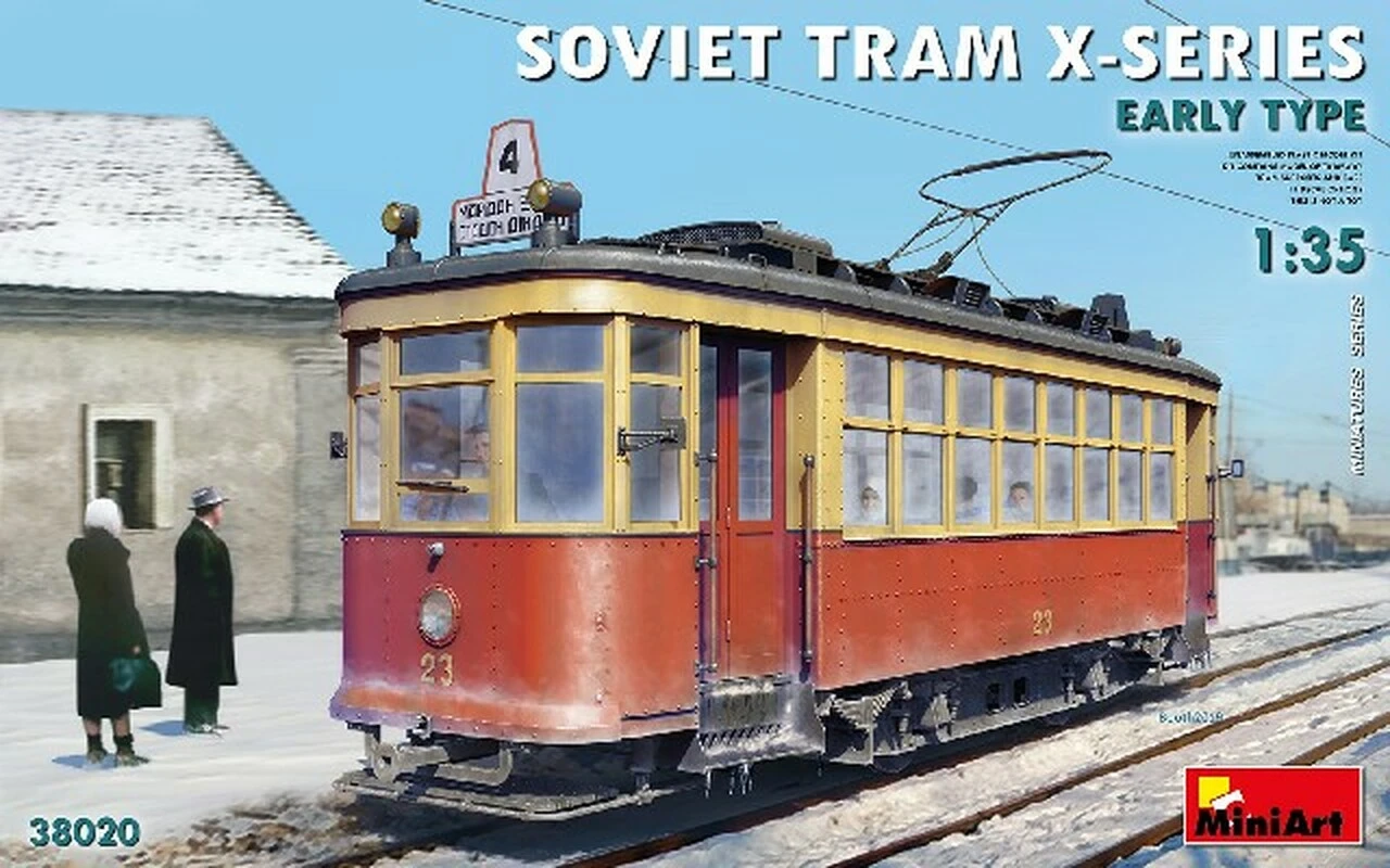 Soviet X-Series Early Type Tramcar w/Street-Type Base Section 1/35 Miniart