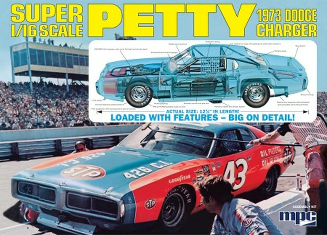 1973 Dodge Charger Richard Petty Race Car 1/16 MPC Models