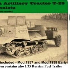 Russian Artillery Tractor T20 Komsomoletz with Fuel Trailer 1/35 Mirror Models
