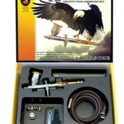 Talon Gravity Feed Double Action Airbrush Set w/3 Heads & Fan Aircap (TG-3F) Paasche Airbrush