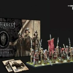 Conquest Hundred Kingdoms: Militia Plastic Figure Kit (12 w/stands) 38mm Para Bellum Wargames