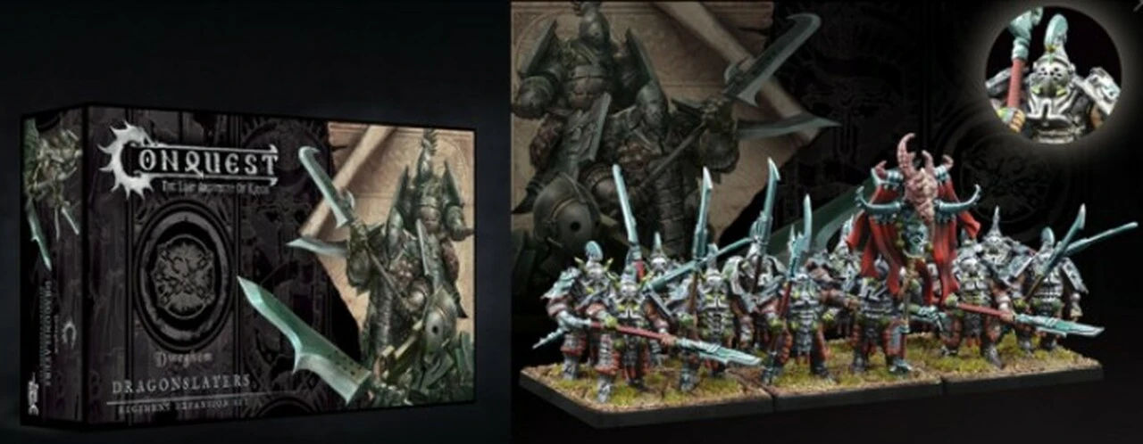 Conquest Dweghom: Dragonslayers Plastic Figure Kit (12 w/stands) 38mm Para Bellum Wargames