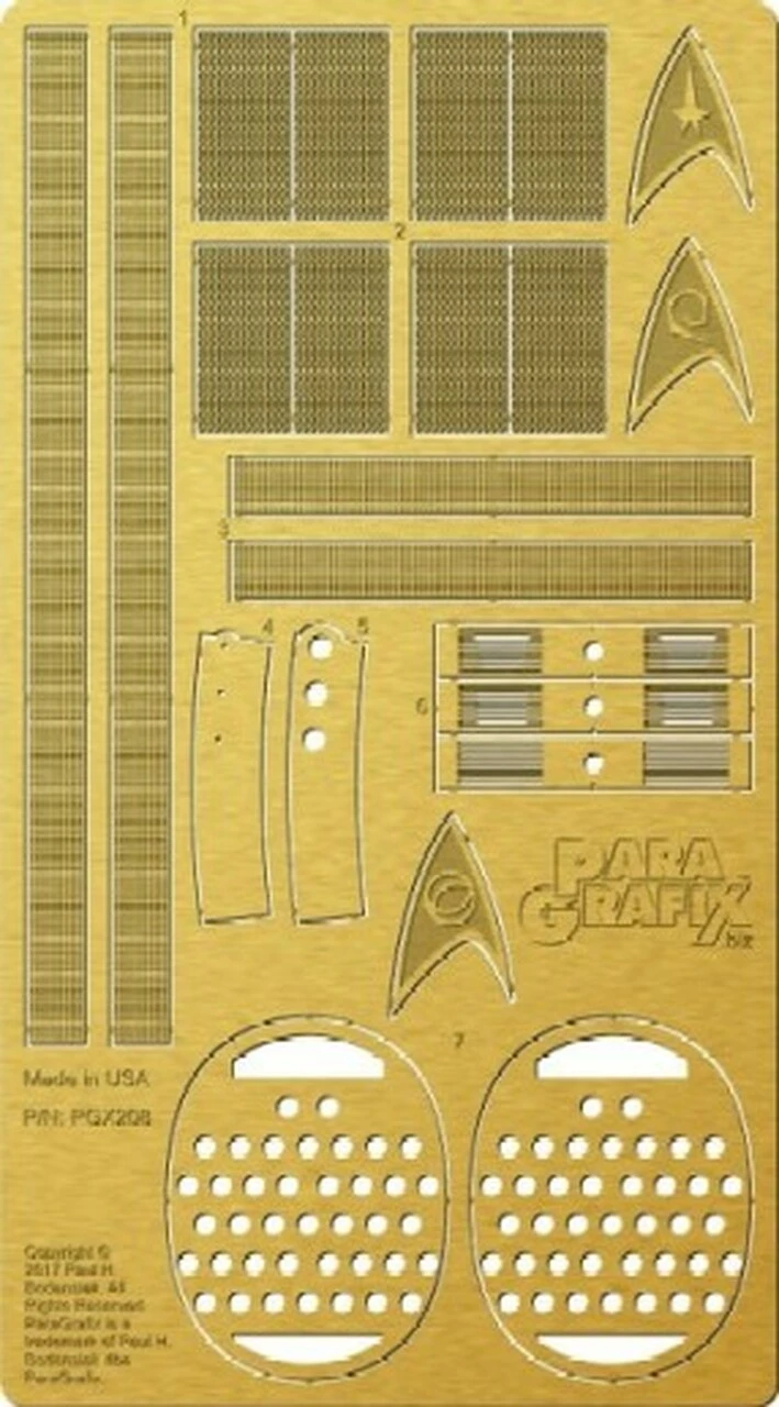 Star Trek The Original Series: USS Enterprise Engine Grills Photo-Etch Set for PLL 1/350 Paragrafix