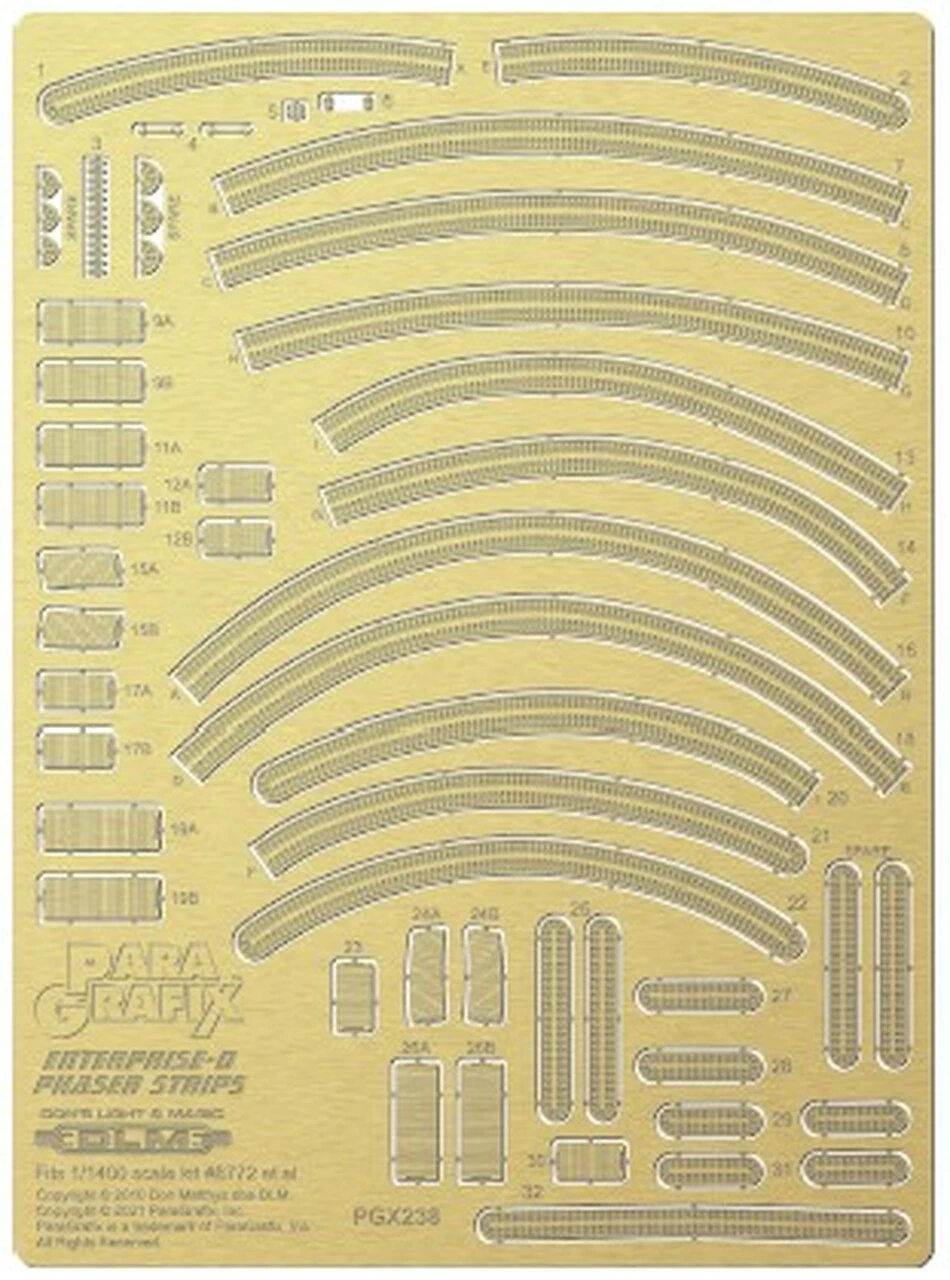 Star Trek: USS Enterprise D Phaser Strips Photo-Etch Set 1/1400 Paragrafix Modeling Systems