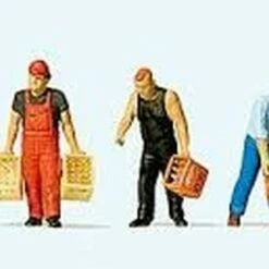 Cash-n-Carry Drink Store Shoppers (5) W/Crates & Flatbed Carts HO Preiser Cash-n-Carry Drink Store Shoppers (5) w/Crates & Flatbed Carts HO Preiser