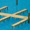Wood-Type Boat Pier w/Docks (Kit) HO Scale Preiser Models
