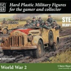WWII German Steyr Heavy Car (5) & Crew (30) 15mm Plastic Soldier