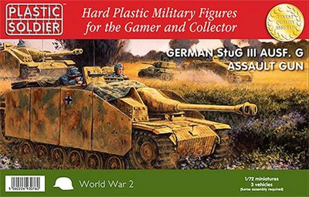 WWII StuG III Ausf G w/Assault Gun (3) 1/72 Plastic Soldiers