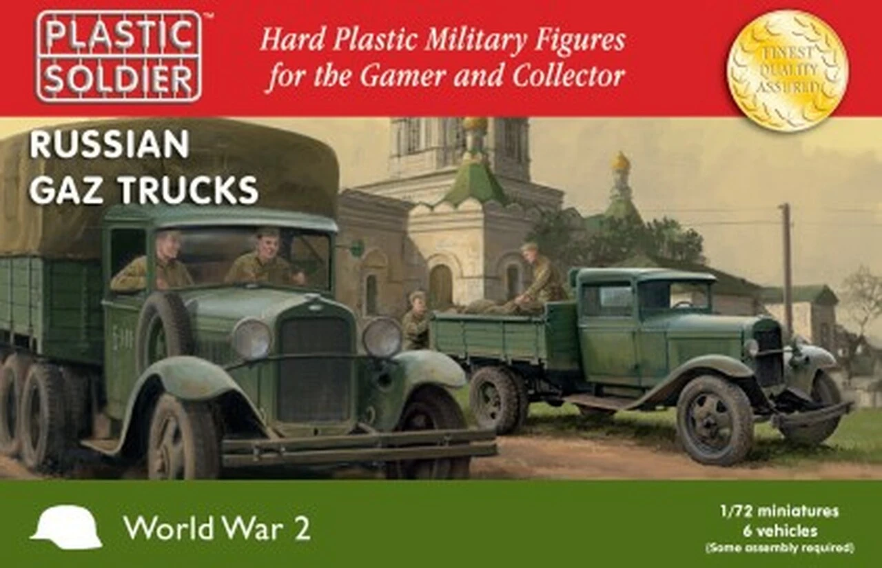 WWII Russian GAZ Trucks (6) 1/72 Plastic Soldier