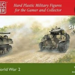 WWII Allied M4A2 Sherman Tank (3) & Crew (6) 1/72 Plastic Soldier