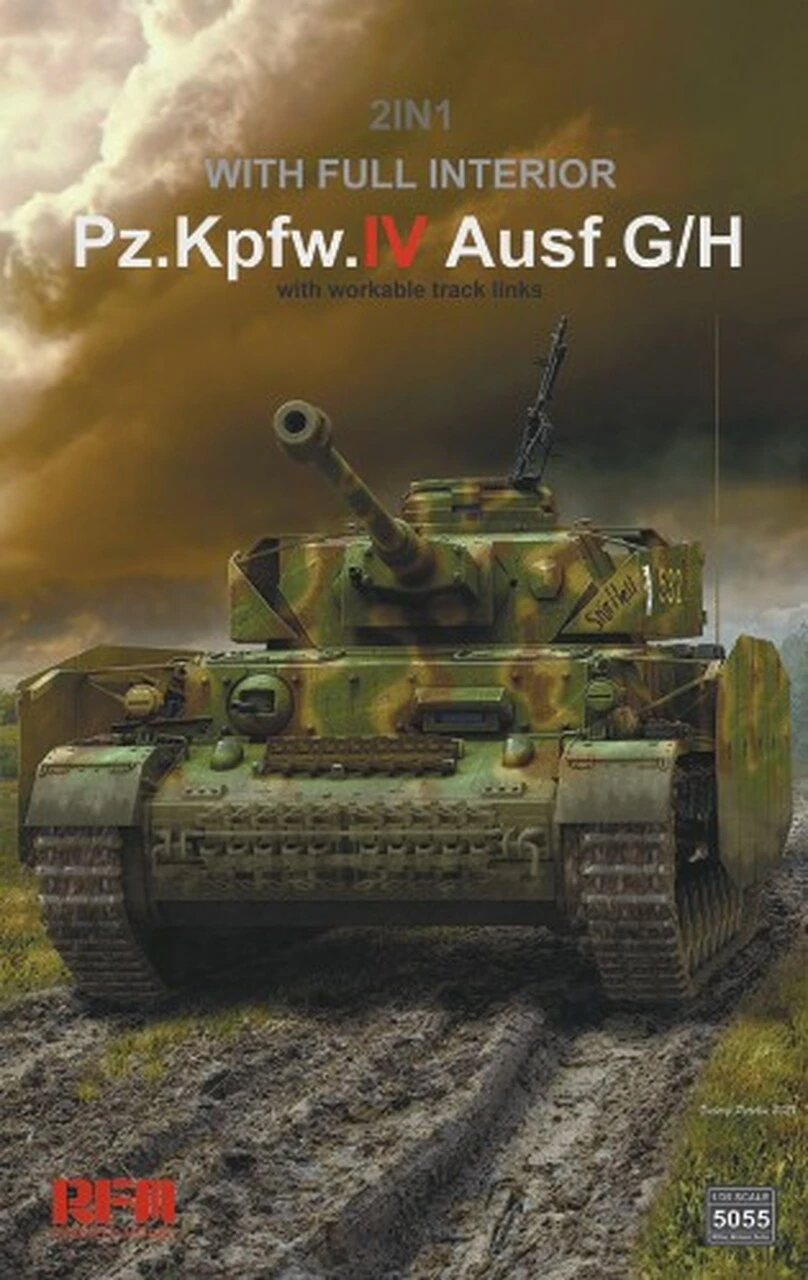 German PzKpfw IV Ausf G/H Tank w/Full Interior & Workable Track Links (2 in 1) 1/35 Rye Field Models