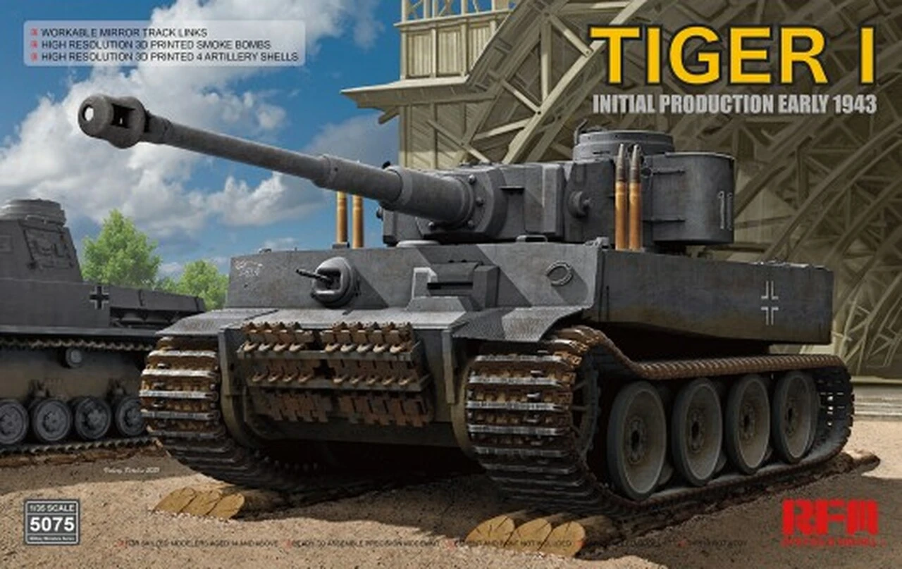 German Tiger I Initial Production Early 1943 Tank w/Workable Track Links 1/35 Rye Field Models