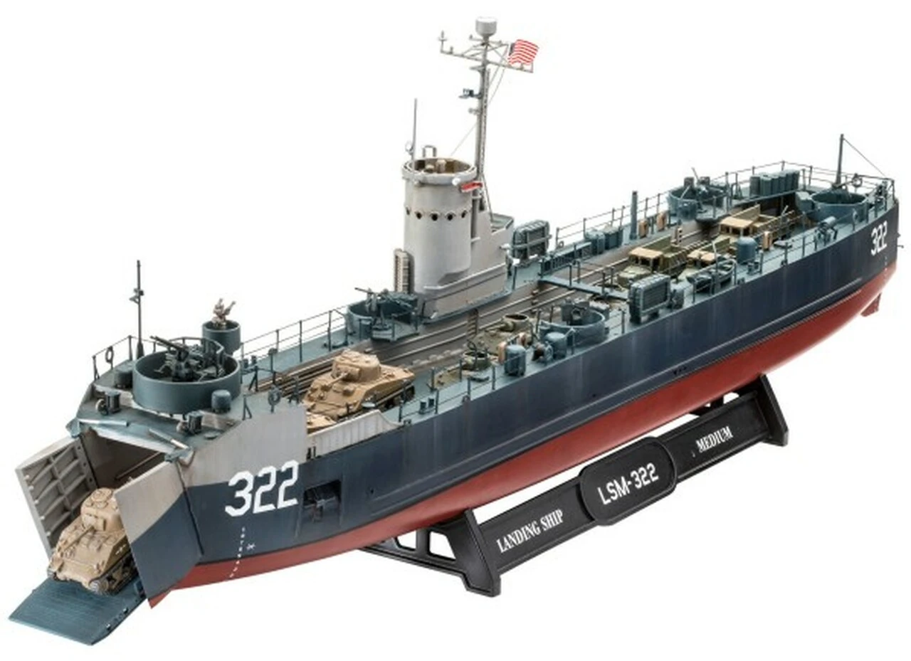 US Navy landing Ship Medium w/Bofors 40mm Gun 1/144 Revell Germany