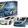 Porsche Panamera & 918 Spyder Cars (2 Kits) w/paint & glue 1/24 Revell Germany