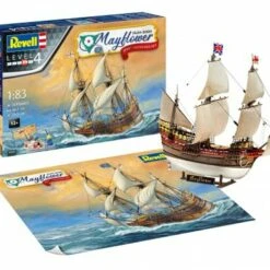 Mayflower Sailing Ship 400th Anniversary (includes poster) w/paint & glue 1/83 Revell Germany