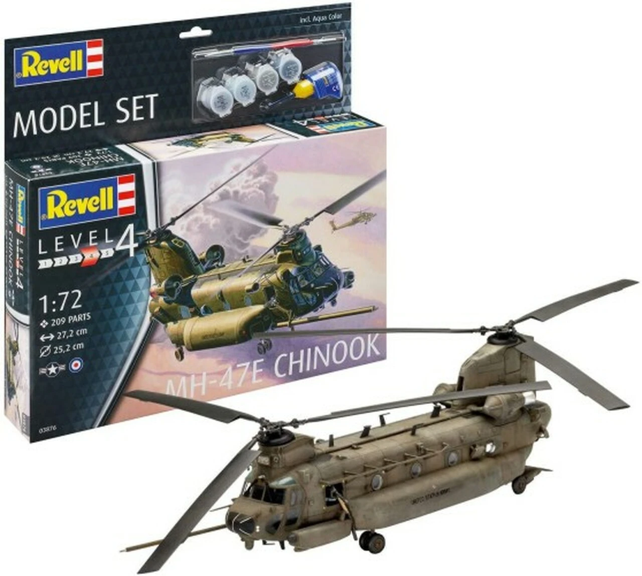 MH-47E Chinook Helicopter w/paint & glue 1/72 Revell Germany