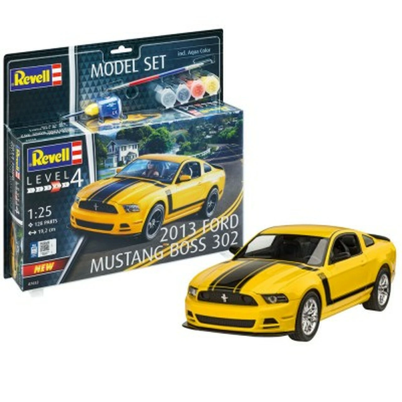 2013 Ford Mustang Boss Car w/paint & glue 1/25 Revell Germany