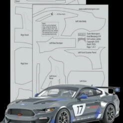 Ford Mustang GT4 Carbon Fiber Full Jacket Twill Weave Clear (1/12) Template Decal Set For TAM 1/24 Scale Motorsport