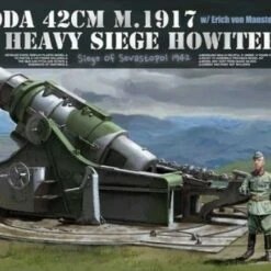 Skoda 42cm M1917 Heavy Siege Howitzer Gun with Erich von Manstein Figure 1/35 Takom