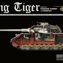 WWII German King Tiger Sd.Kfz.182 Porsche Turret Heavy Tank with Zimmerit & Interior 1/35 Takom