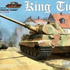 WWII German King Tiger Sd.Kfz.182 Porsche Turret Heavy Tank with Interior 1/35 Takom Models