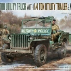 Willy's Jeep US Army 1/4-Ton Utility Truck w/Trailer & MP Figure 1/35 Takom