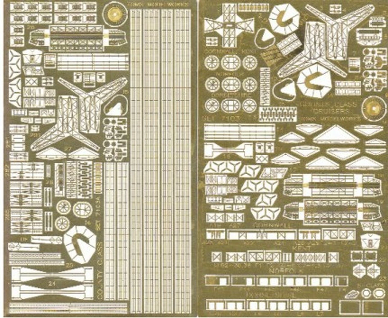 County Class Cruisers Detail Set for AOS 1/700 Toms Modelworks