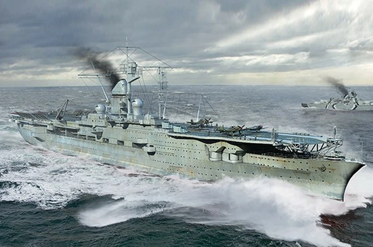 German Navy Aircraft Carrier DKM Peter Strasser 1/700 Trumpeter