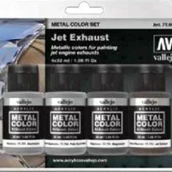 32ml Bottle Jet Engine Exhaust Metal Color Paint Set (4 Colors) Vallejo Paints