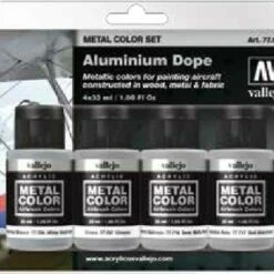 32ml Bottle Aircraft Aluminum Dope Metal Color Paint Set (4 Colors) Vallejo Paints