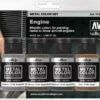 32ml Bottle Aircraft Engine Metal Color Paint Set (4 Colors) Vallejo Paints