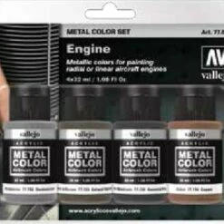 32ml Bottle Aircraft Engine Metal Color Paint Set (4 Colors) Vallejo Paints