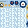 Pre-Early WWII Serial & Cocarde Hurricane RAF Markings 1938-1940 (3 Sheets) 1/48 Warbird Decals