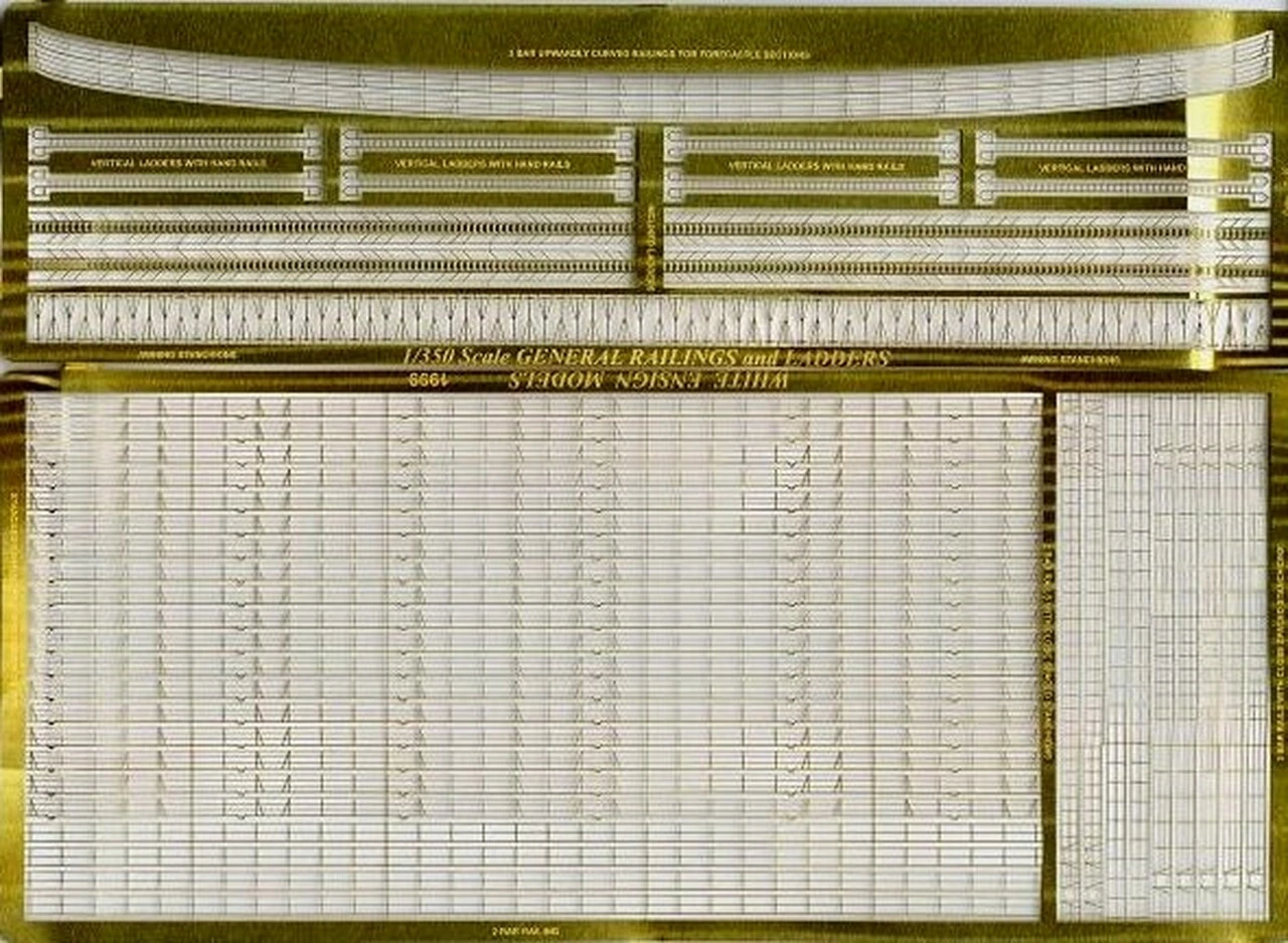 Extrafine 3-Bar Rails & Ladders 1/350 White Ensign Models
