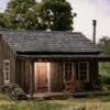 Built-N-Ready Rustic Cabin LED Lighted N Scale Woodland Scenics