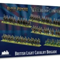 Black Powder Epic Battles: Waterloo British Light Cavalry Brigade (55 mtd, 3 guns w/12 figs) 15mm Warlord Games