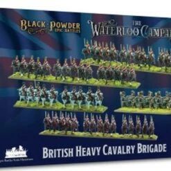 Black Powder Epic Battles: Waterloo British Heavy Cavalry Brigade (55 mtd, 3 guns w/12 figs) 15mm Warlord Games