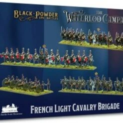 Black Powder Epic Battles: Waterloo French Light Cavalry Brigade (55 mtd, 3 guns w/12 figs) 15mm Warlord Games