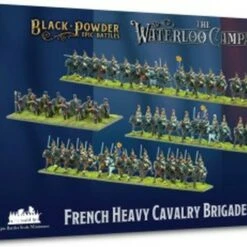 Black Powder Epic Battles: Waterloo French Heavy Cavalry Brigade (55 mtd, 3 guns w/12 figs) 15mm Warlord Games