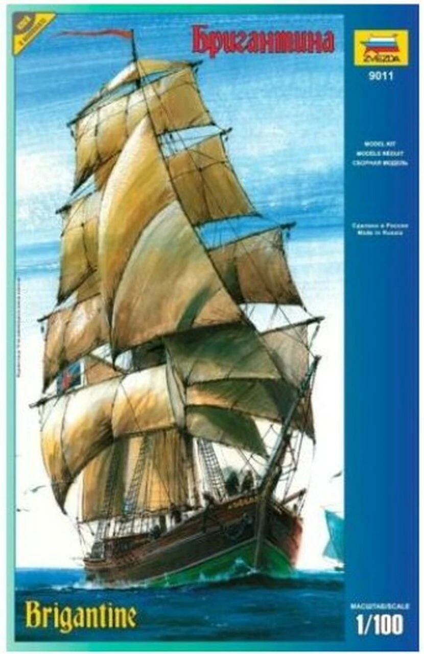 British Brigantine Double Masted Sailing Ship 1/100 Zvezda